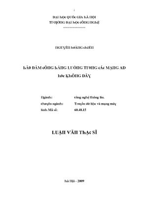 Luận văn bảo đảm công bằng luồng trong các mạng ad hoc không dây