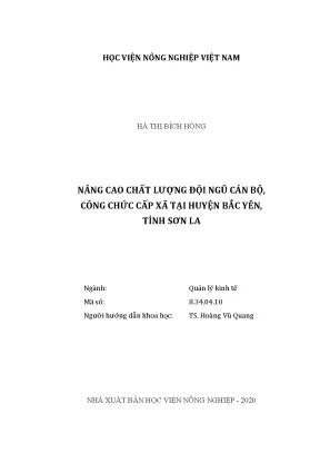 Nâng cao chất lượng đội ngũ cán bộ công chức cấp xã tại huyện bắc yên tỉnh sơn la