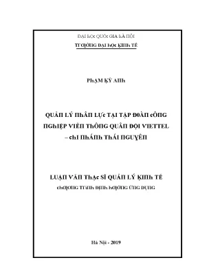 Luận văn quản lý nhân lực tại tập đoàn công nghiệp viễn thông quân đội viettel chi nhánh thái nguyên