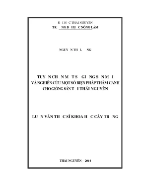 Luận văn tuyển chọn một số giống sắn mới và nghiên cứu một số biện pháp thâm canh cho giống sắn tại thái nguyên