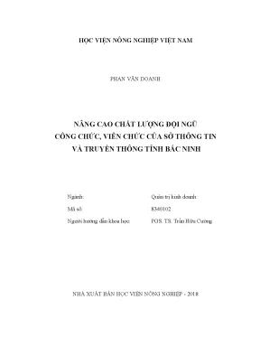 Luận văn nâng cao chất lượng đội ngũ công chức viên chức của sở thông tin và truyền thông tỉnh bắc ninh