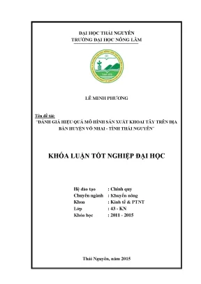 Luận văn đánh giá hiệu quả mô hình sản xuất khoai tây trên địa bàn huyện võ nhai tỉnh thái nguyên
