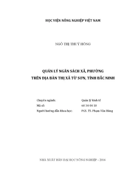 Luận văn quản lý ngân sách xã phường trên địa bàn thị xã từ sơn tỉnh bắc ninh