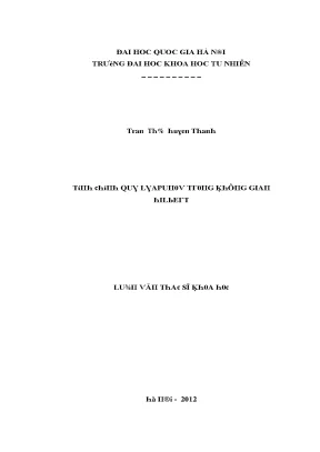 Luận văn thạc sĩ tính chính quy lyapunov trong không gian hilbert vnu lvts08w