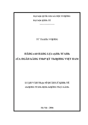 Luận văn nâng cao năng lực cạnh tranh của ngân hàng tmcp kỹ thương việt nam