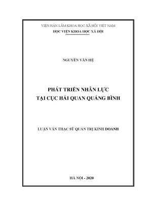 Luận văn phát triển nhân lực tại cục hải quan quảng bình