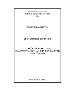 Luận văn cấu trúc và năng lượng của các trạng thái spin của cluster fegen −0 n 1 2