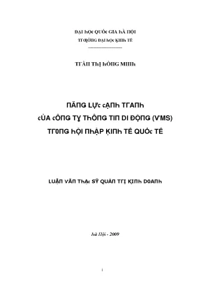 Luận văn năng lực cạnh tranh của công ty thông tin di động vms trong hội nhập kinh tế quốc tế