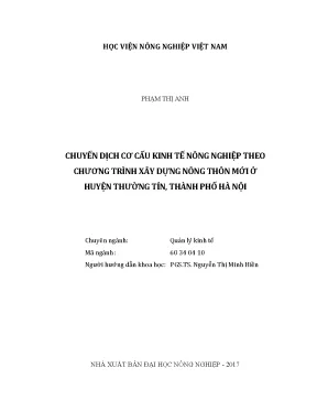 Luận văn chuyển dịch cơ cấu kinh tế nông nghiệp theo chương trình xây dựng nông thôn mới ở huyện thường tín thành phố hà nội