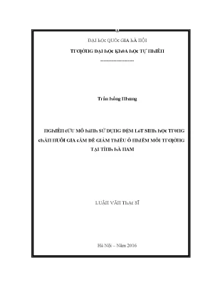 Luận văn thạc sĩ nghiên cứu mô hình sử dụng đệm lót sinh học trong chăn nuôi gia cầm để giảm thiểu ô nhiễm môi trường tại tỉnh hà nam vnu lvts09