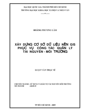 Xây dựng cơ sở dữ liệu nền gis phục vụ công tác quản lý tài nguyên môi trường