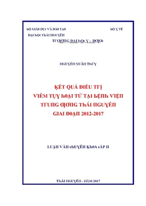 Luận văn kết quả điều trị viêm tụy hoại tử tại bệnh viện trung ương thái nguyên giai đoạn 2012 2017