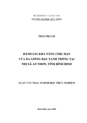 Luận văn đánh giá khả năng chịu hạn của ba giống đậu xanh trồng tại thị xã an nhơn tỉnh bình định