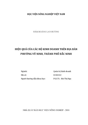 Luận văn hiệu quả của các hộ kinh doanh trên địa bàn phường vũ ninh thành phố bắc ninh