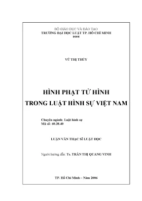 Hình phạt tử hình trong luật hình sự việt nam