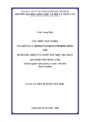 Cấu trúc ngữ nghĩa của kết cấu x bộ phận cơ thể người trong tiếng việt dưới góc nhìn của ngôn ngữ học tri nhận so sánh với tiếng anh