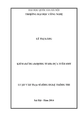 Luận văn kiểm chứng chương trình dựa trên smt