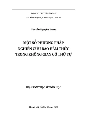 Luận văn một số phương pháp nghiên cứu bao hàm thức trong không gian có thứ thự