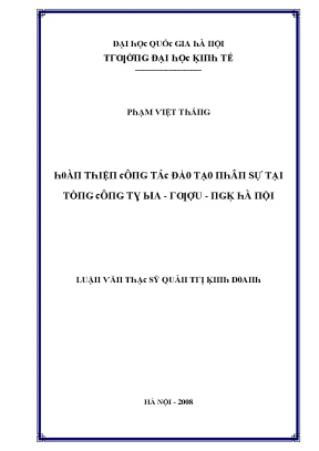 Luận văn hoàn thiện công tác đào tạo nhân sự tại tổng công ty bia rượu nước giải khát hà nội