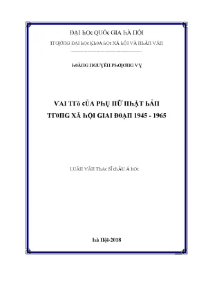 Luận văn thạc sĩ vai trò của phụ nữ nhật bản trong xã hội giai đoạn 1945 1965