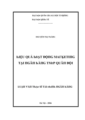 Luận văn hiệu quả hoạt động marketing tại ngân hàng tmcp quân đội