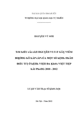 Tìm hiểu các căn nguyên vi rút gây viêm đường hô hấp cấp của một số bệnh nhân điều trị ở bệnh viên đa khoa việt tiệp hải phòng 2010 2012 vnu lvts09