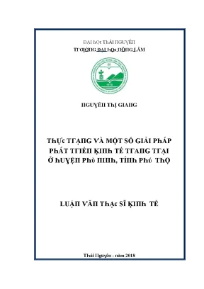 Luận văn thực trạng và một số giải pháp phát triển kinh tế trang trại ở huyện phù ninh tỉnh phú thọ