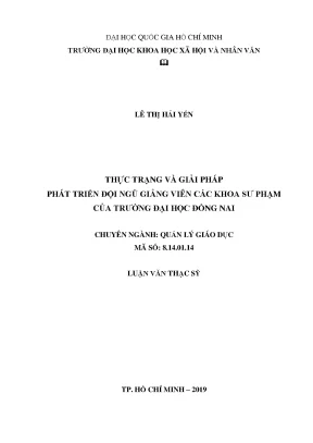 Thực trạng và giải pháp phát triển đội ngũ giảng viên các khoa sư phạm của trường đại học đồng nai