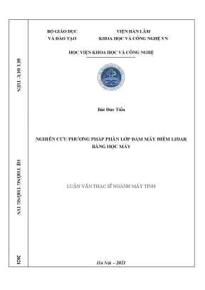 Luận văn nghiên cứu phương pháp phân lớp đám mây điểm lidar bằng học máy