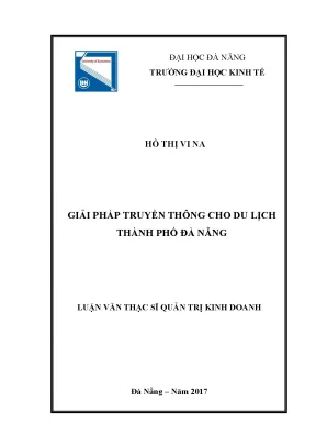 Luận văn giải pháp truyền thông cho du lịch thành phố đà nẵng