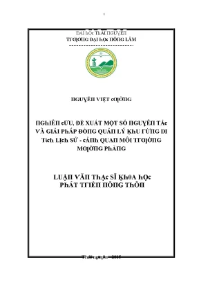 Luận văn nghiên cứu đề xuất một số nguyên tắc và giải pháp đồng quản lý rừng di tích lịch sử cảnh quan môi trường mường phăng
