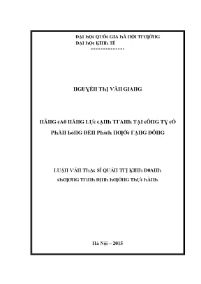 Luận văn nâng cao năng lực cạnh tranh tại công ty cổ phần bóng đèn phích nước rạng đông