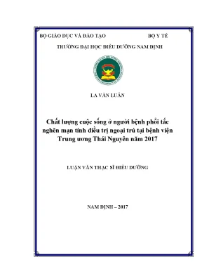 Luận văn chất lượng cuộc sống ở người bệnh phổi tắc nghẽn mạn tính điều trị ngoại trú tại bệnh viện trung ương thái nguyên năm 2017