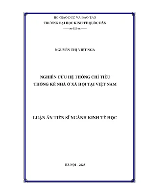 Nghiên cứu hệ thống chỉ tiêu thống kê nhà ở xã hội tại việt nam