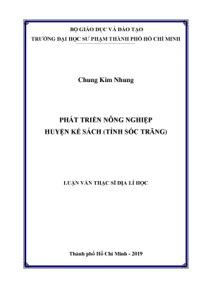 Luận văn phát triển nông nghiệp huyện kế sách tỉnh sóc trăng