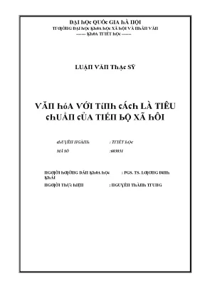 Luận văn thạc sĩ văn hoá với tính cách là tiêu chuẩn của tiến bộ xã hội