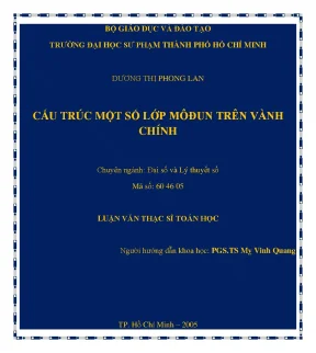 Luận văn cấu trúc một số lớp môđun trên vành chính