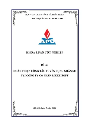 Luận văn hoàn thiện công tác tuyển dụng nhân sự tại công ty cổ phần rikkeisoft