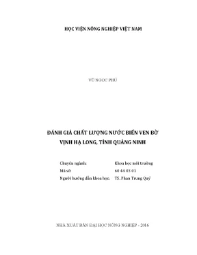 Luận văn đánh giá chất lượng nước biển ven bờ vịnh hạ long tỉnh quảng ninh