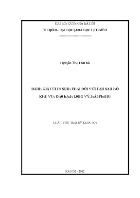 Luận văn thạc sĩ đánh giá rủi ro sinh thái đối với rạn san hô khu vực đảo bạch long vỹ hải phòng vnu lvts004