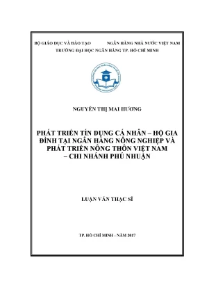 Tài liệu phát triển tín dụng cá nhân hộ gia đình tại ngân hàng nông nghiệp