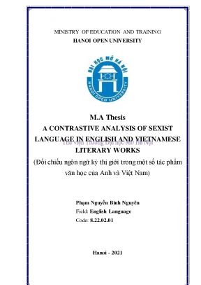 A contrastive analysis of sexist language in english and vietnamese literary works