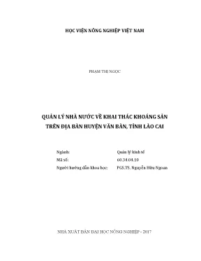 Luận văn quản lý nhà nước về khai thác khoáng sản trên địa bàn huyện văn bàn tỉnh lào cai