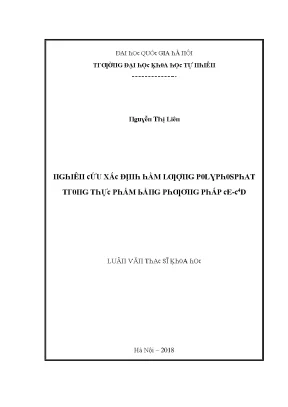 Luận văn thạc sĩ nghiên cứu xác định hàm lượng polyphosphat trong thực phẩm bằng phương pháp ce c4d vnu lvts08w