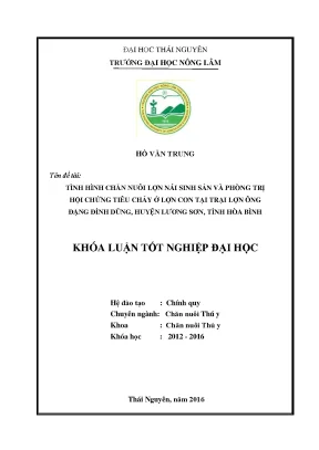 Luận văn tình hình chăn nuôi lợn nái sinh sản và phòng trị hội chứng tiêu chảy lợn con tại trại lợn của ông đặng đình dũng huyện lương sơn tỉnh hòa bình