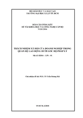 Trách nhiệm xã hội của doanh nghiệp trong quan hệ lao động dưới góc độ pháp lý