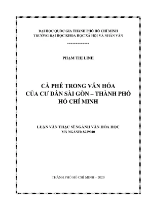 Cà phê trong văn hóa của cư dân sài gòn thành phố hồ chí minh