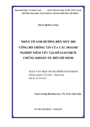 Tài liệu nhân tố ảnh hưởng đến mức độ công bố thông tin
