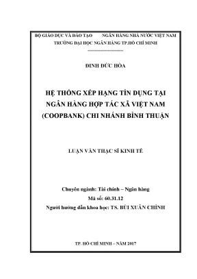 Luận văn hệ thống xếp hạng tín dụng tại ngân hàng hợp tác xã việt nam coopbank chi nhánh bình thuận