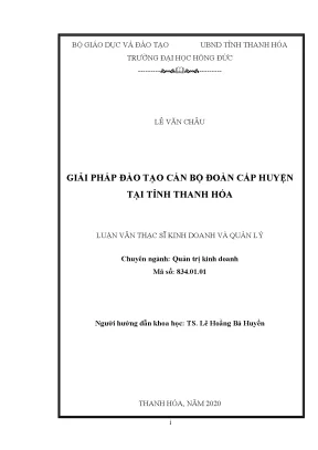 Giải pháp đào tạo cán bộ đoàn cấp huyện tại tỉnh thanh hóa